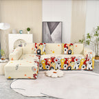 Boho Printed Sofa Slipcover, Stretch Furniture Protector for Sectional L-Shaped Sofa