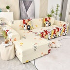 Boho Printed Sofa Slipcover, Stretch Furniture Protector for Sectional L-Shaped Sofa