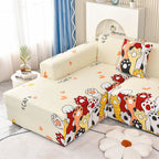 Boho Printed Sofa Slipcover, Stretch Furniture Protector for Sectional L-Shaped Sofa