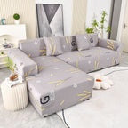 Boho Printed Sofa Slipcover, Stretch Furniture Protector for Sectional L-Shaped Sofa