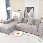 Boho Printed Sofa Slipcover, Stretch Furniture Protector for Sectional L-Shaped Sofa