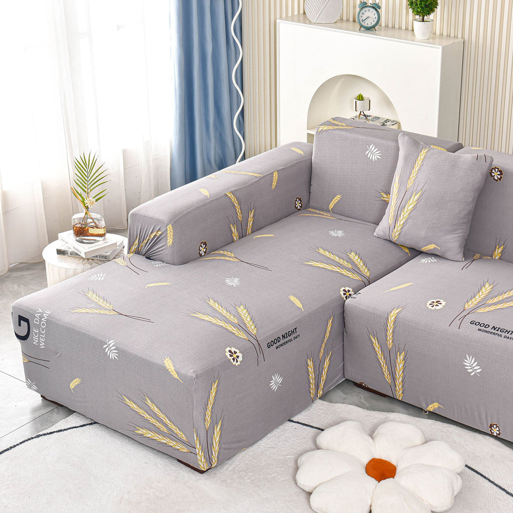 Boho Printed Sofa Slipcover, Stretch Furniture Protector for Sectional L-Shaped Sofa