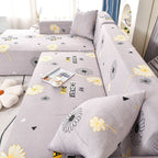 Boho Printed Sofa Slipcover, Stretch Furniture Protector for Sectional L-Shaped Sofa