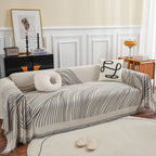 Chenille Striped Sofa Throw Blanket, Furniture Throw Covers Living Room Couch Cover