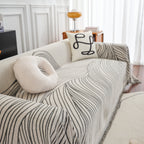 Chenille Striped Sofa Throw Blanket, Furniture Throw Covers Living Room Couch Cover