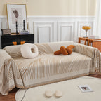 Chenille Striped Sofa Throw Blanket, Furniture Throw Covers Living Room Couch Cover