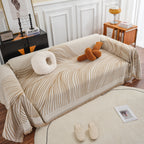 Chenille Striped Sofa Throw Blanket, Furniture Throw Covers Living Room Couch Cover