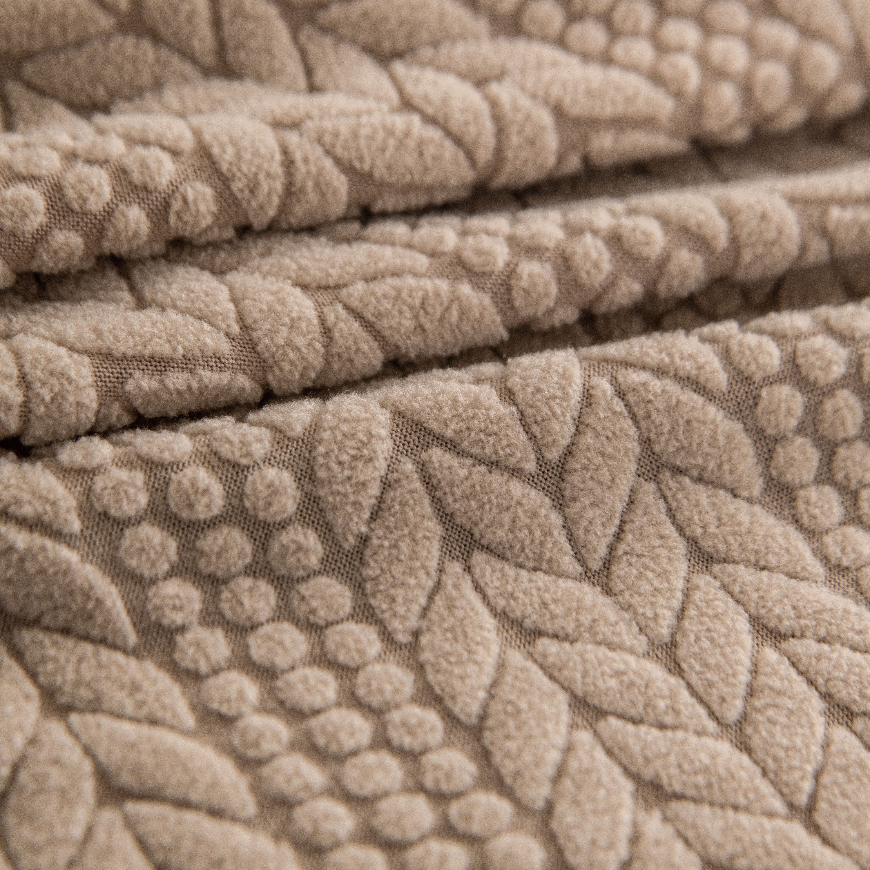 High Stretch Wheat Ear Embossed Textured Couch Slipcover, Water Repellent Sofa Cover