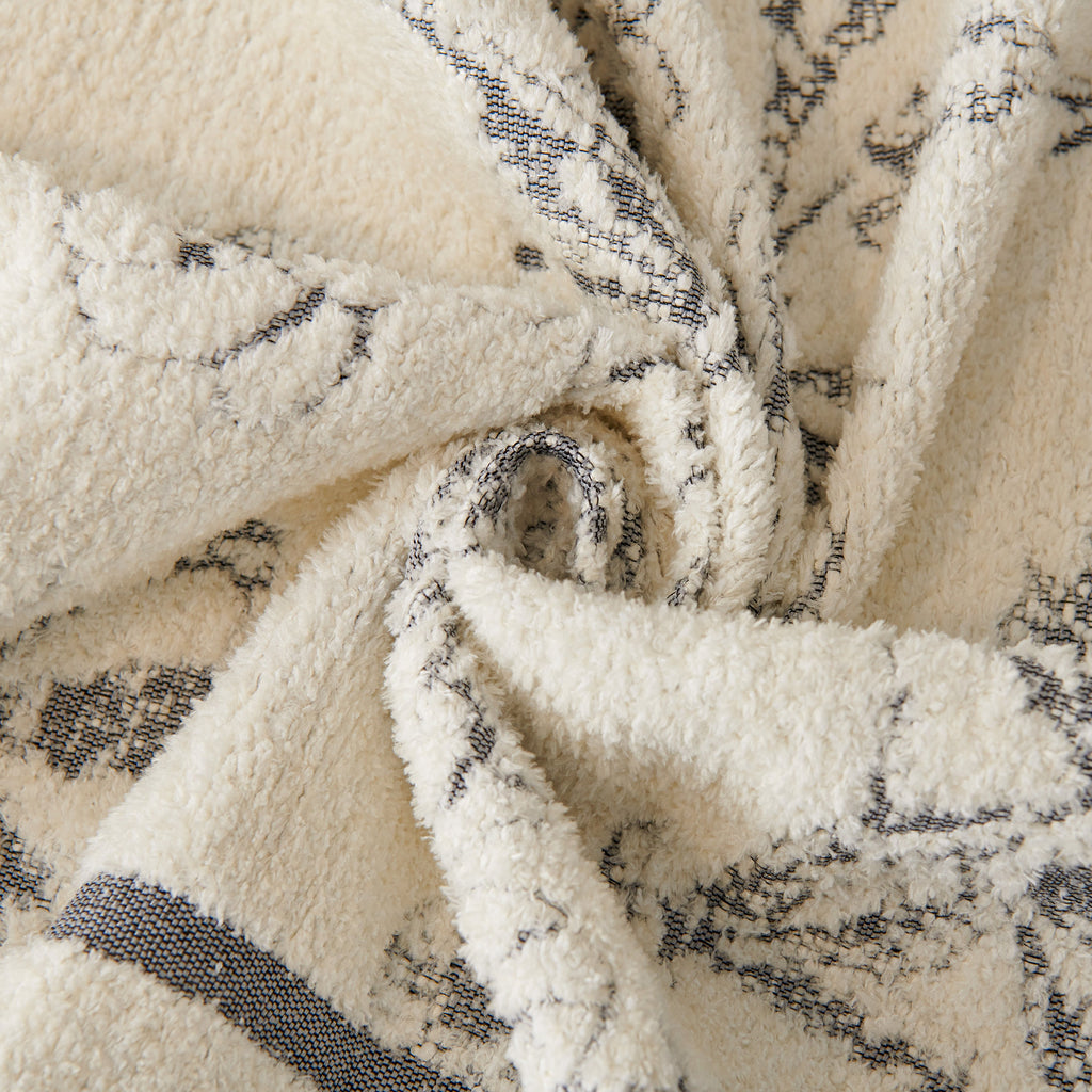 Chenille Striped Floral Couch Cover Sofa Slipcover for Most Shape Sofas, Reversible Sofa Throw Cover
