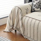 Chenille Striped Floral Couch Cover Sofa Slipcover for Most Shape Sofas, Reversible Sofa Throw Cover