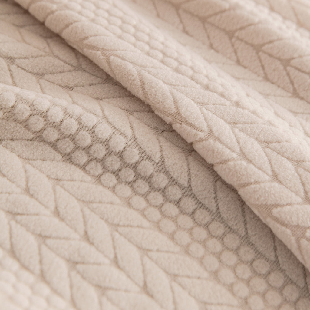 High Stretch Wheat Ear Embossed Textured Couch Slipcover, Water Repellent Sofa Cover