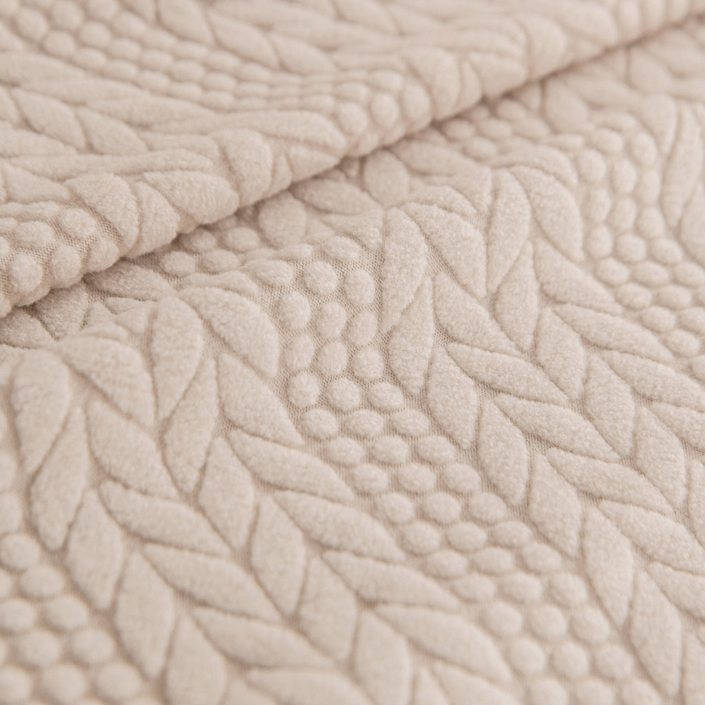 High Stretch Wheat Ear Embossed Textured Couch Slipcover, Water Repellent Sofa Cover