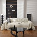Chenille Striped Floral Couch Cover Sofa Slipcover for Most Shape Sofas, Reversible Sofa Throw Cover