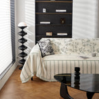 Chenille Striped Floral Couch Cover Sofa Slipcover for Most Shape Sofas, Reversible Sofa Throw Cover
