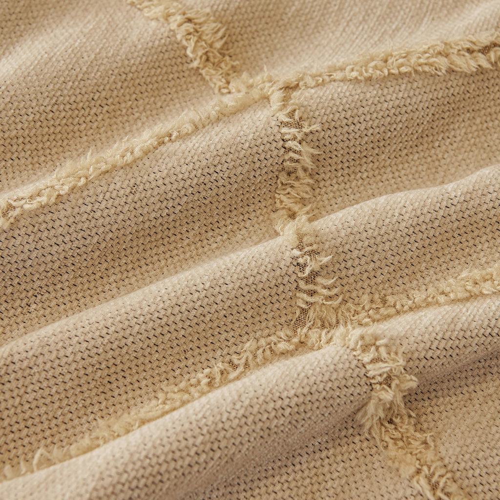 Soft Chenille Sofa Throw Cover, Raised Geometric Texture Furniture Protector Blanket