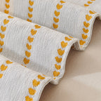 Cute Dotted Stripe Couch Protector, Non-Slip Washable Sofa Cover with Ruffled Skirt