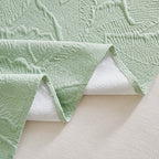 Embossed Leaf Pattern Sofa Cover Blanket for Couch, Soft Cooling Textured Couch Cover