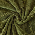 Soft Chenille Sofa Throw Cover, Raised Geometric Texture Furniture Protector Blanket