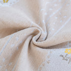 Daisy Striped Sofa Cover with Sheer Ruffle Skirt, Floral Soft Slipcover Blanket