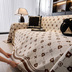 Chenille Jacquard Sofa Throw Cover Blanket, Luxury Thick Woven Couch Cover for Sofa