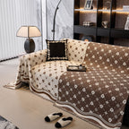 Chenille Jacquard Sofa Throw Cover Blanket, Luxury Thick Woven Couch Cover for Sofa
