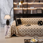 Chenille Jacquard Sofa Throw Cover Blanket, Luxury Thick Woven Couch Cover for Sofa