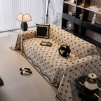 Chenille Jacquard Sofa Throw Cover Blanket, Luxury Thick Woven Couch Cover for Sofa