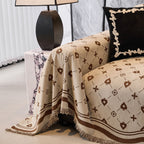 Chenille Jacquard Sofa Throw Cover Blanket, Luxury Thick Woven Couch Cover for Sofa