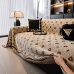 Chenille Jacquard Sofa Throw Cover Blanket, Luxury Thick Woven Couch Cover for Sofa