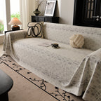 Sofa Cover Throw with Subtle Textured Stripes Lightweight Smooth Couch Slipcover