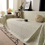 Sofa Cover Throw with Subtle Textured Stripes Lightweight Smooth Couch Slipcover