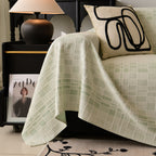 Sofa Cover Throw with Subtle Textured Stripes Lightweight Smooth Couch Slipcover