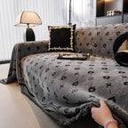 Chenille Jacquard Sofa Throw Cover Blanket, Luxury Thick Woven Couch Cover for Sofa