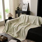 Sofa Cover Throw with Subtle Textured Stripes Lightweight Smooth Couch Slipcover