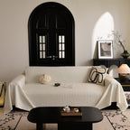 Sofa Cover Throw with Subtle Textured Stripes Lightweight Smooth Couch Slipcover
