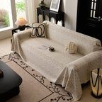 Sofa Cover Throw with Subtle Textured Stripes Lightweight Smooth Couch Slipcover