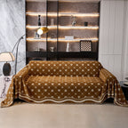 Chenille Jacquard Sofa Throw Cover Blanket, Luxury Thick Woven Couch Cover for Sofa