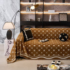 Chenille Jacquard Sofa Throw Cover Blanket, Luxury Thick Woven Couch Cover for Sofa