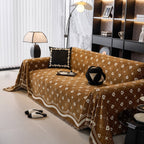 Chenille Jacquard Sofa Throw Cover Blanket, Luxury Thick Woven Couch Cover for Sofa