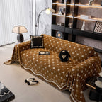 Chenille Jacquard Sofa Throw Cover Blanket, Luxury Thick Woven Couch Cover for Sofa