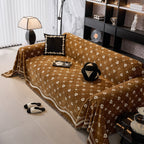 Chenille Jacquard Sofa Throw Cover Blanket, Luxury Thick Woven Couch Cover for Sofa