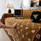 Chenille Jacquard Sofa Throw Cover Blanket, Luxury Thick Woven Couch Cover for Sofa