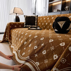 Chenille Jacquard Sofa Throw Cover Blanket, Luxury Thick Woven Couch Cover for Sofa