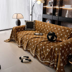 Chenille Jacquard Sofa Throw Cover Blanket, Luxury Thick Woven Couch Cover for Sofa