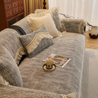 French Vintage Style Couch Cover with Skirt,  Non-Slip Sectional Furniture Covers