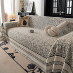 Textured Woven Furniture Protector for Couch, Rustic Farmhouse Sofa Throw Blanket