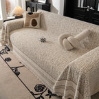 Textured Woven Furniture Protector for Couch, Rustic Farmhouse Sofa Throw Blanket