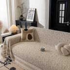 Textured Woven Furniture Protector for Couch, Rustic Farmhouse Sofa Throw Blanket
