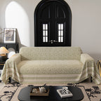 Textured Woven Furniture Protector for Couch, Rustic Farmhouse Sofa Throw Blanket