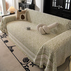 Textured Woven Furniture Protector for Couch, Rustic Farmhouse Sofa Throw Blanket